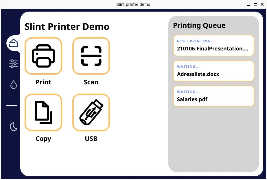 Slint Printer Demo